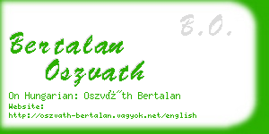 bertalan oszvath business card